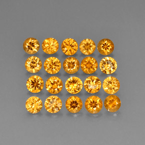 Pedras preciosas de granada espessartita laranja natural de  ct, corte redondo, VVS-VS