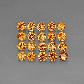 Pedras preciosas de granada espessartita laranja natural de  ct, corte redondo, VVS-VS