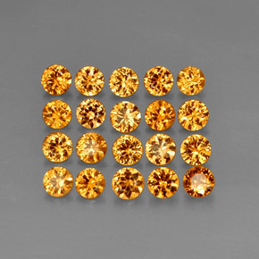Pedras preciosas de granada espessartita laranja natural de  ct, corte redondo, VVS-VS