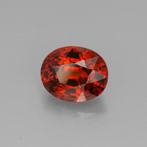 Granada espessartita laranja natural 2,43ct, corte oval, VVS-VS