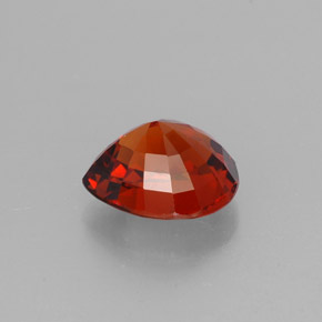 Granada espessartita laranja natural 2,90ct, formato de pêra, VVS