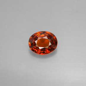 Granada espessartita laranja natural 1,74ct, corte oval, VVS