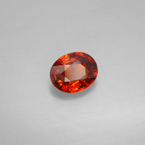 Granada espessartita laranja natural 1,74ct, corte oval, VVS