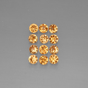 Pedras preciosas de granada espessartita laranja natural de  ct, corte redondo, VVS-VS
