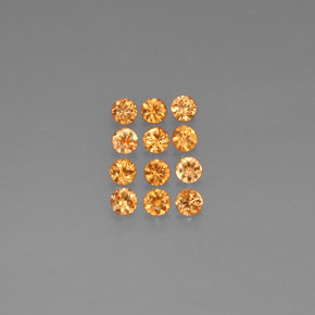 Pedras preciosas de granada espessartita laranja natural de  ct, corte redondo, VVS-VS