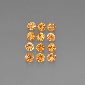 Pedras preciosas de granada espessartita laranja natural de  ct, corte redondo, VVS-VS