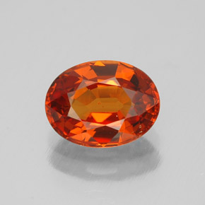 Granada espessartita laranja natural 1,80ct, corte oval, VVS-VS