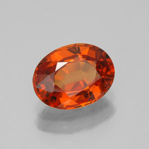 Granada espessartita laranja natural 1,80ct, corte oval, VVS-VS