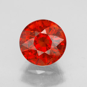 Granada espessartita Laranja vermelha Natural 2.23ct, Corte Redondo, VS