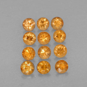 Pedras preciosas de granada espessartita laranja natural de  ct, corte redondo, VVS-VS