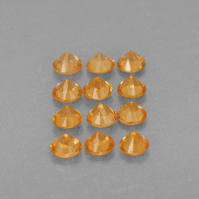 Pedras preciosas de granada espessartita laranja natural de  ct, corte redondo, VVS-VS