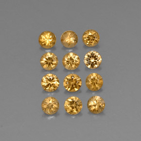 Pedras preciosas de granada espessartita laranja natural de  ct, corte redondo, VVS-VS