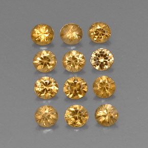 Pedras preciosas de granada espessartita laranja natural de  ct, corte redondo, VVS-VS