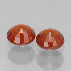 Pedras preciosas de granada espessartita laranja natural de  ct, corte redondo, VVS-VS