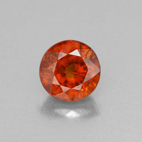 Granada espessartita laranja natural 0,76ct, corte redondo, VVS-VS