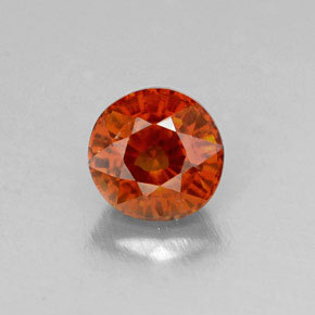 Granada espessartita laranja natural 0,84ct, corte redondo, VVS-VS