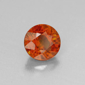 Granada espessartita laranja natural 0,84ct, corte redondo, VVS-VS