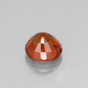 Granada espessartita laranja natural 0,84ct, corte redondo, VVS-VS