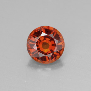 Granada espessartita laranja natural 0,69ct, corte redondo, VVS-VS