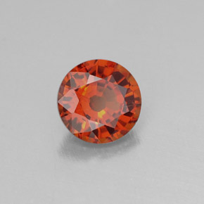 Granada espessartita laranja natural 0,69ct, corte redondo, VVS-VS