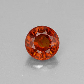 Granada espessartita laranja natural 0,72ct, corte redondo, VVS-VS