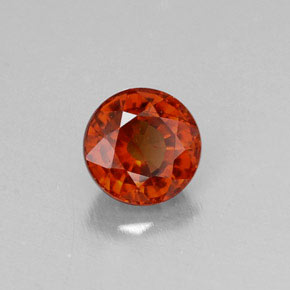 Granada espessartita laranja natural 0,72ct, corte redondo, VVS-VS