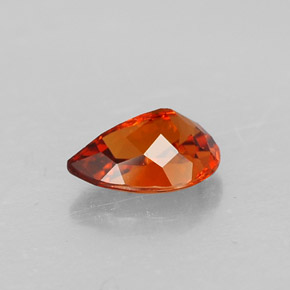 Granada espessartita laranja natural 1,25ct, formato de pêra, VS