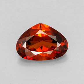 Granada espessartita vermelho natural 1,91ct, formato de pêra, VVS-VS