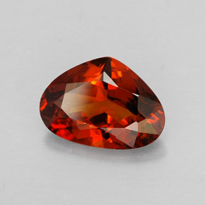 Granada espessartita vermelho natural 1,91ct, formato de pêra, VVS-VS