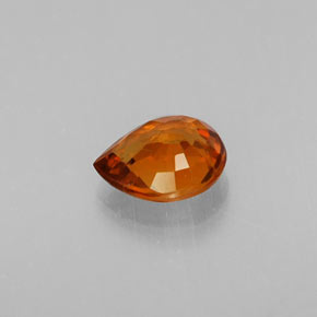 Granada espessartita laranja natural 0,90ct, formato de pêra, VS