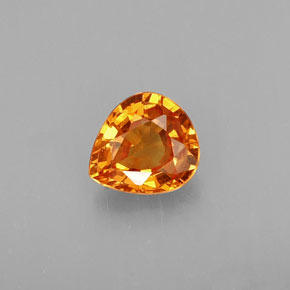 Granada espessartita laranja natural 0,74ct, formato de pêra, VS