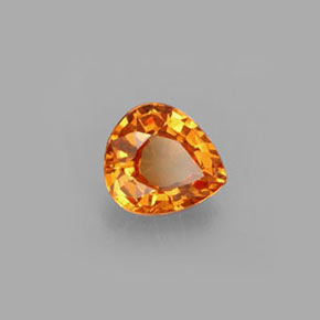 Granada espessartita laranja natural 0,74ct, formato de pêra, VS