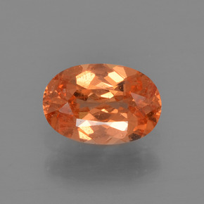Granada espessartita laranja natural 0,67ct, corte oval, VS-SI