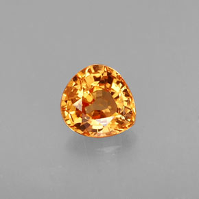 Granada espessartita laranja natural 0,95ct, formato de pêra, VS