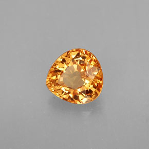 Granada espessartita laranja natural 0,95ct, formato de pêra, VS