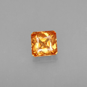 Granada espessartita laranja natural 0,44ct, corte esmeralda, VS-SI