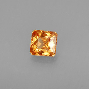 Granada espessartita laranja natural 0,44ct, corte esmeralda, VS-SI