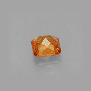 Granada espessartita laranja natural 0,44ct, corte esmeralda, VS-SI