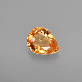 Granada espessartita laranja natural 0,80ct, formato de pêra, VS