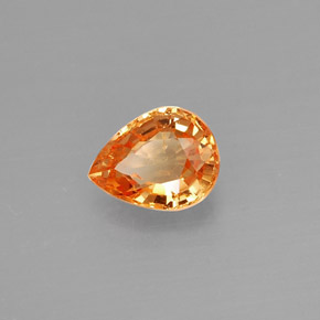 Granada espessartita laranja natural 0,80ct, formato de pêra, VS