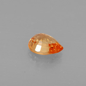 Granada espessartita laranja natural 0,80ct, formato de pêra, VS