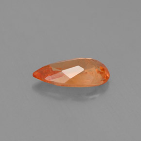 Granada espessartita laranja natural 0,91ct, formato de pêra, VS-SI
