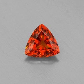Granada espessartita laranja natural 0,90ct, trillion, VVS-VS