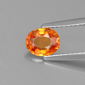 Granada espessartita laranja natural 0,91ct, corte oval, VVS-VS