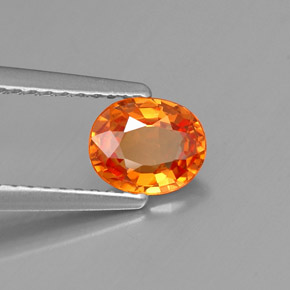 Granada espessartita laranja natural 0,91ct, corte oval, VVS-VS