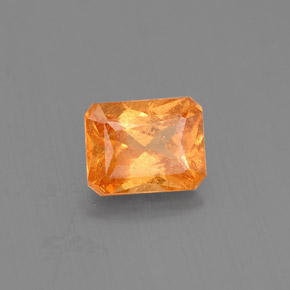 Granada espessartita laranja natural 1,13ct, corte esmeralda, VS-SI