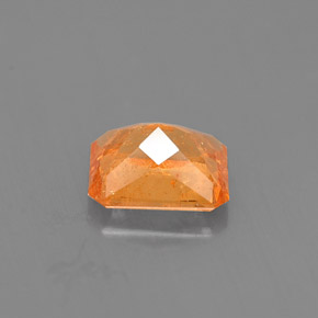 Granada espessartita laranja natural 1,13ct, corte esmeralda, VS-SI