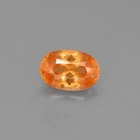 Granada espessartita laranja natural 0,81ct, corte oval, VS-SI