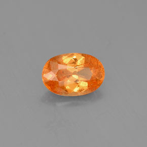 Granada espessartita laranja natural 0,81ct, corte oval, VS-SI