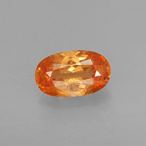 Granada espessartita laranja natural 1,09ct, corte oval, VS-SI